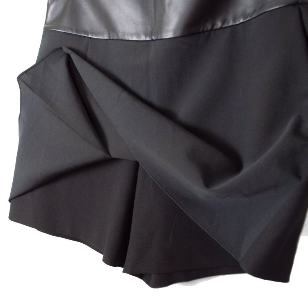 TIBI New York Black Lamb Leather Trim Mini Skort - Picture 6 of 12